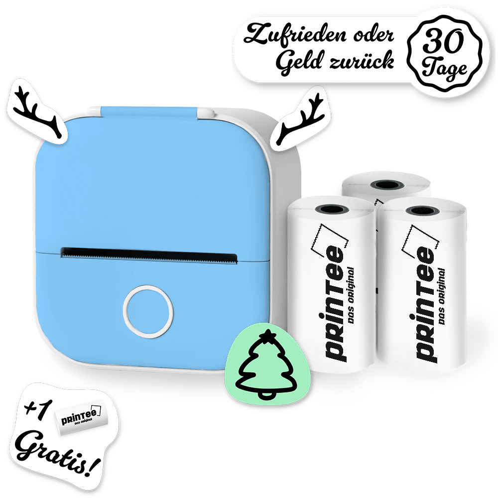 Special PRINTEE Blau mit Stickerpapier